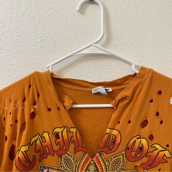 Fashion nova child of the sun shirt orange medium - Picture 4 of 5